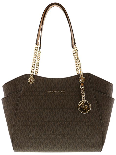 michael kors jet set chain shoulder tote brown|Michael Kors jet set duffle.